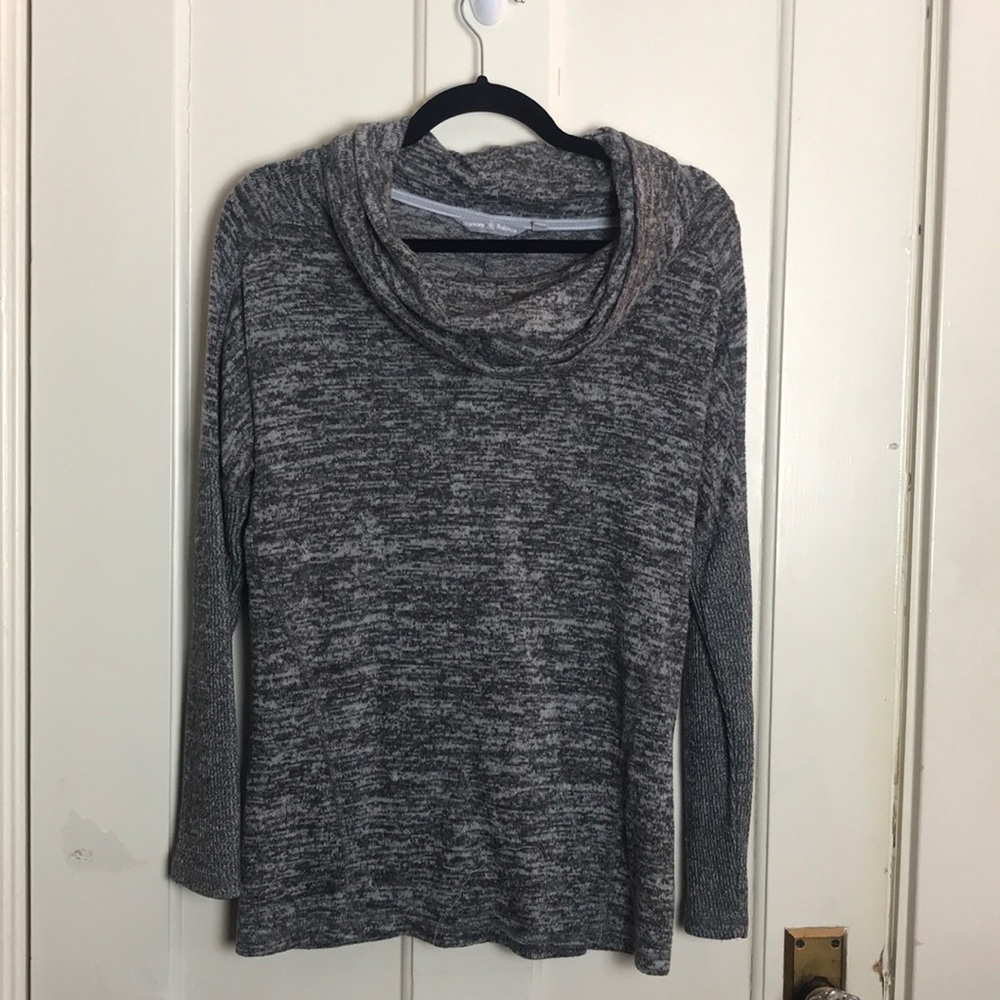 Grey cowl neck pullover